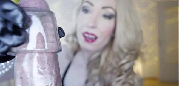  Candy May - Jerks off BBC with a latex tube